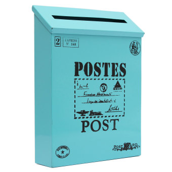 Metal Tin Locking Waterproof Post Card Mailbox Vintage Wall Hanging Mail Box New Blue April 2018 - 2 Metal Tin Locking Waterproof Post Card Mailbox Vintage Wall Hanging Mail Box New Blue - 2