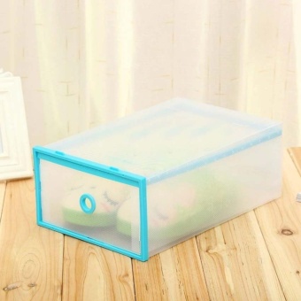 Multi-use Foldable Plastic Transparent Drawer Case Shoe StorageOrganizer Stackable Box Set Of 3 (Blue) June 2018 - 2 Multi-use Foldable Plastic Transparent Drawer Case Shoe StorageOrganizer Stackable Box Set of 3 (Blue) - 2