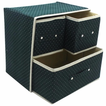 Multifunction Wooden Drawer Style Makeup Cosmetics Jewelry StorageBox Case Rack Organizer Light Pink (Floral Design) With FoldableWoven Clothing Storage Box (Dotted Green) June 2018 - 5 Multifunction Wooden Drawer Style Makeup Cosmetics Jewelry StorageBox Case Rack Organizer Light Pink (Floral Design) with FoldableWoven Clothing Storage Box (Dotted Green) - 5