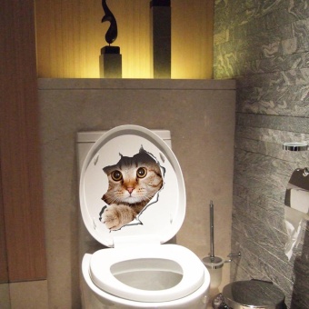 New Cat Toilet Seat Wall Sticker Art Removable Bathroom DecalsDecor - Intl June 2018 - 2 New Cat Toilet Seat Wall Sticker Art Removable Bathroom DecalsDecor - intl - 2