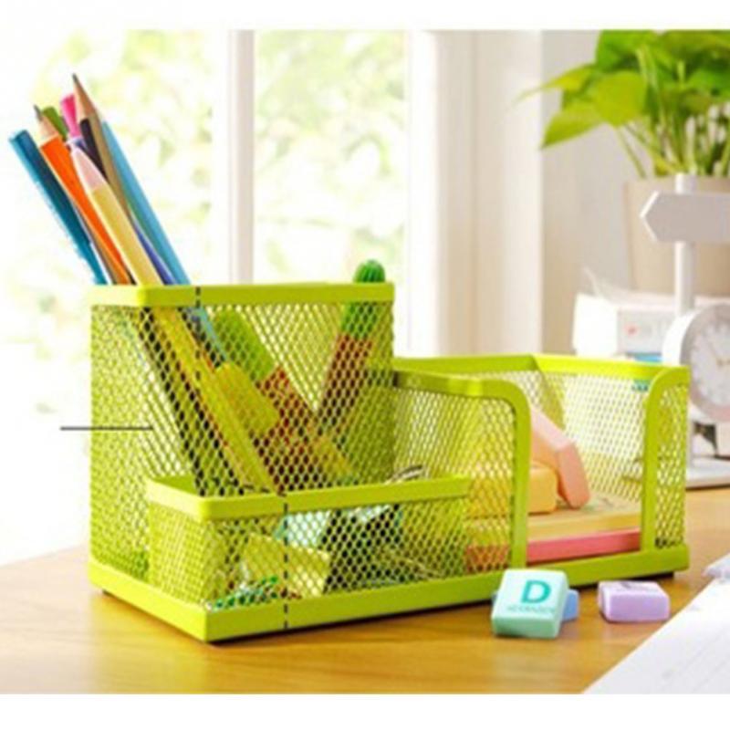 Philippines New Metal Desktop Storage Box Organiser Pen Card New Metal Desktop Storage Box Organiser Pen Card Office Stationeryholder Home House Bathroom Desk Organizer Yellow