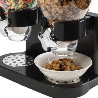 OH Double Cup Cereal Dry Food Dispenser Storage Container Dispense Kitchen Machine For Gift Black - Intl June 2018 - 4 OH Double Cup Cereal Dry Food Dispenser Storage Container Dispense Kitchen Machine for Gift Black - intl - 4