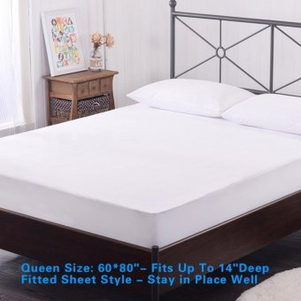 Queen Size Mattress Protector, Premium Hypoallergenic WaterproofBed Bug And Dust Mite Proof (White) - Intl June 2018 - 2 Queen Size Mattress Protector, Premium Hypoallergenic WaterproofBed Bug and Dust Mite Proof (White) - intl - 2