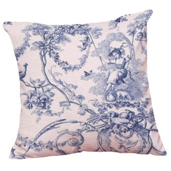 Set Of 5 Chinese Style Blue And White Pattern Decorative ChenilleSquare Throw Pillow Cases Sofa Cushion Covers (18*18inch) - Intl June 2018 - 4 Set of 5 Chinese Style Blue and White Pattern Decorative ChenilleSquare Throw Pillow Cases Sofa Cushion Covers (18*18inch) - intl - 4