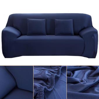 Slipcover Stretchable Pure Color Sofa Cushion Covers (Loveseat Navy Blue) - Intl June 2018 - 3 Slipcover Stretchable Pure Color Sofa Cushion Covers (Loveseat Navy Blue) - intl - 3