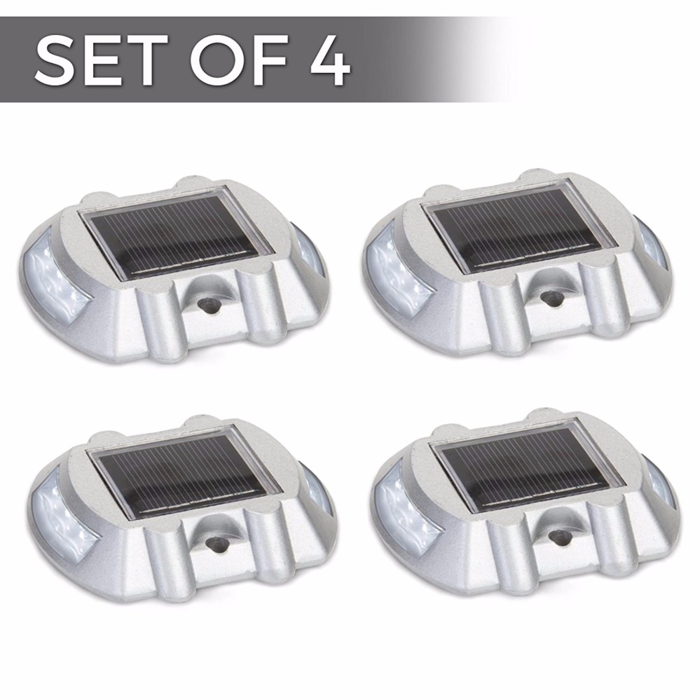 Philippines Solar Powered Led Marker Lights Set Of 4 Decorative Solar Powered Led Marker Lights Set Of 4 Decorative Aluminum Lamps Wireless Outdoor