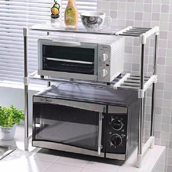 Stainless Steel Microwave Oven Rack Multi-function Kitchen ShelvesShelf Storage Rack Adjustable With Side Hook June 2018 - 2 Stainless Steel Microwave Oven Rack Multi-function Kitchen ShelvesShelf Storage Rack Adjustable with Side Hook - 2