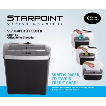 Starpoint S170 Strip Cut Paper Shredder, Shredding Machine (Black/Gray) June 2018 - 4 Starpoint S170 Strip Cut Paper Shredder, Shredding Machine (Black/Gray) - 4