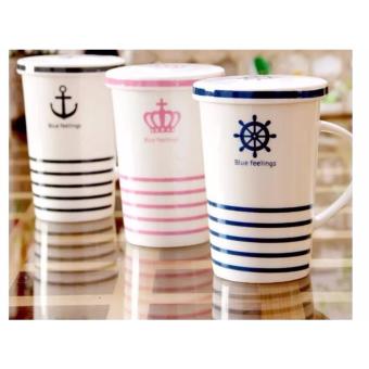 Stripes Feelings Mug With Cover Milk Cup Porcelain Coffee Mug WithLid Cover 400ml June 2018 - 4 Stripes Feelings Mug with Cover Milk Cup Porcelain Coffee Mug withLid Cover 400ml - 4