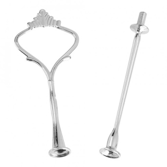 TMISHION Multi-tiers Cake Tray Stand Handle Fruit Plate HardwareFitting Holder(2-tiers Crown Silver) - Intl July 2018 - 2 TMISHION Multi-tiers Cake Tray Stand Handle Fruit Plate HardwareFitting Holder(2-tiers Crown Silver) - intl - 2