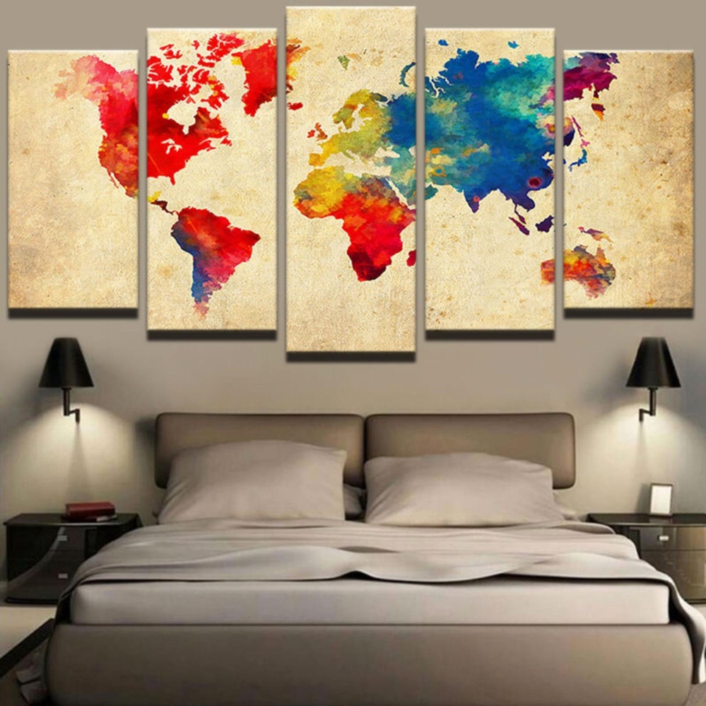 Philippines | Vintage Watercolor World Map Picture 5 Pieces Abstract ... Philippines | Vintage Watercolor World Map Picture 5 Pieces Abstract ...