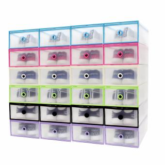 Wallmark Foldable Plastic Transparent Drawer Case Shoe Storage Organizer Stackable Box Women Size Set Of 24 (Multicolor) June 2018 - 3 Wallmark Foldable Plastic Transparent Drawer Case Shoe Storage Organizer Stackable Box Women Size Set of 24 (Multicolor) - 3