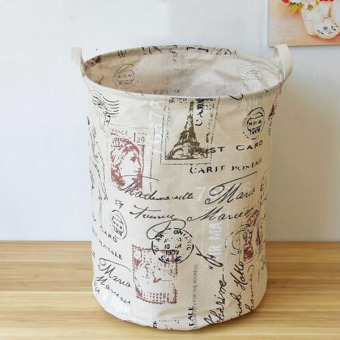 Zakka Retro Nostalgia Towers Stamps Pattern Storage BasketCotton&Linen Storage Pouch Toys Snacks Laundry SundriesOrganizer 40*50cm June 2018 - 2 Zakka Retro Nostalgia Towers Stamps Pattern Storage BasketCotton&Linen Storage Pouch Toys Snacks Laundry SundriesOrganizer 40*50cm - 2