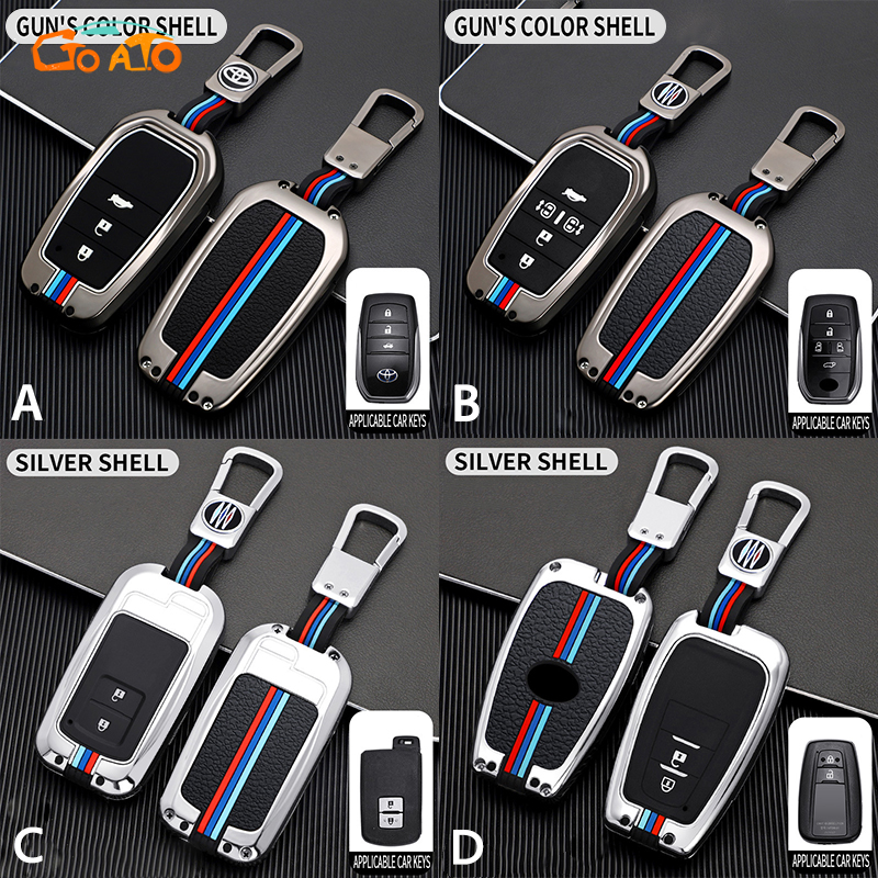 GTIOATO สำหรับ Toyota เคสกุญแจรถยนต์ กระเป๋าใส่กุญแจรถยนต์ ปลอกกุญแจรถยนต์ ซองใส่กุญแจรถ เคสกุญแจรถ สำหรับ Toyota Vios Avanza Yaris Fortuner Corolla Cross Altis CHR Yaris ATIV Camry Innova Alphard Hiace Commuter Hilux ราคา 375 บาท*ส่งฟรี