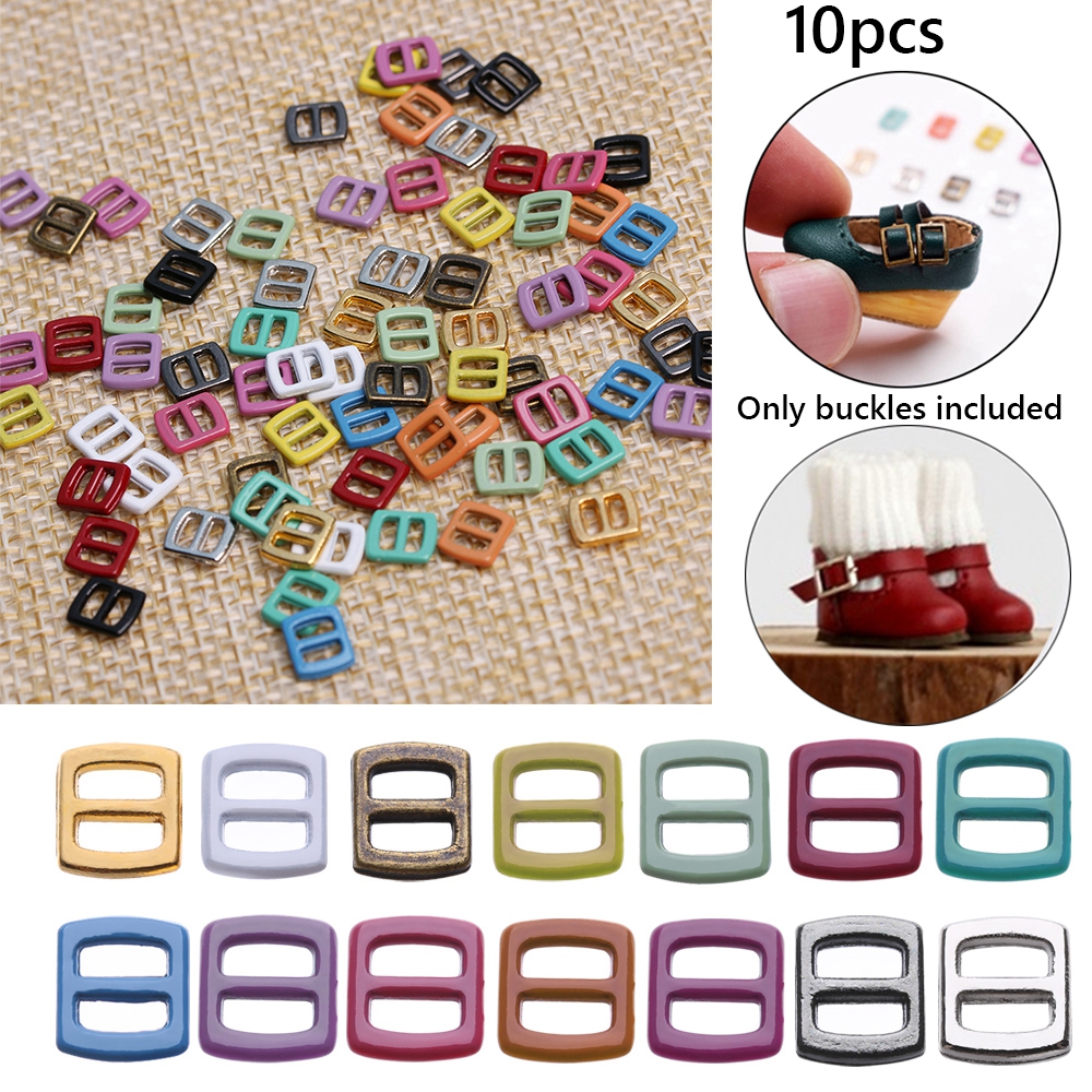 LIAOYING 10pcs High quality 15 colors Mini Ultra-small 56mm Tri-glide Buckle Belt Buttons Doll Bags Accessories Diy Dolls Buckles