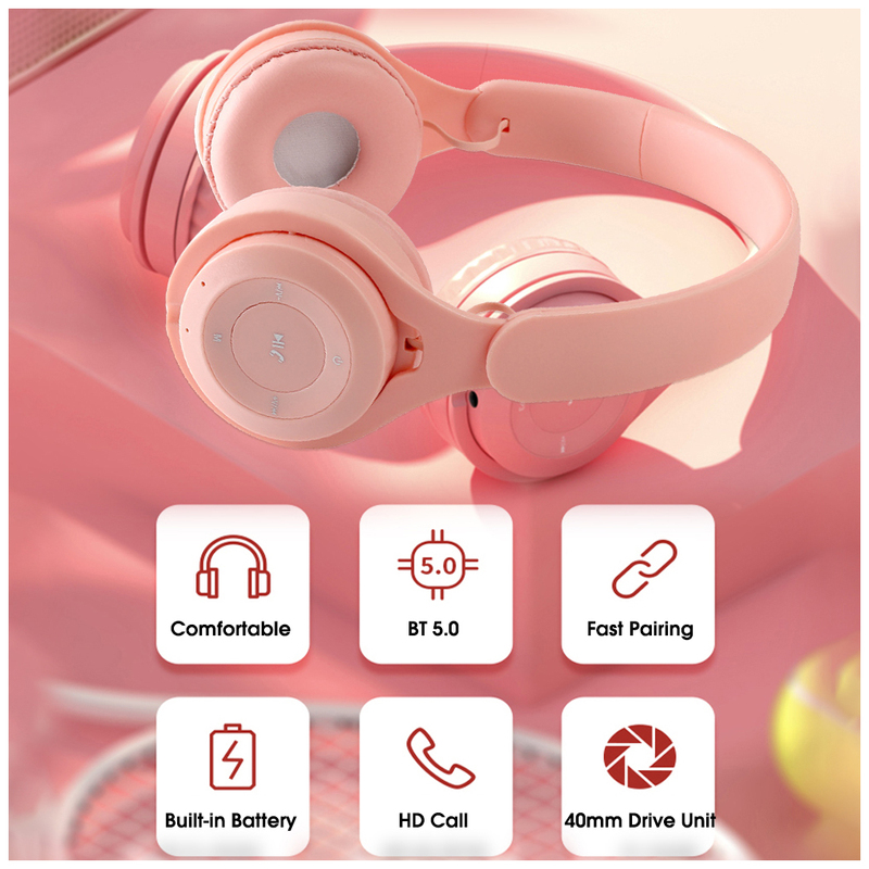 Casque Bluetooth MP3 rose