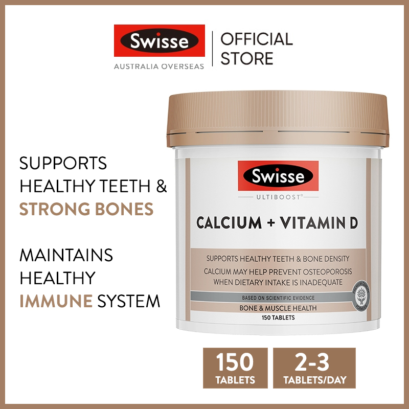 Viên Uống Bổ Sung Canxi và Vitamin D Swisse Ultiboost Calcium + Vitamin D 150 Viên