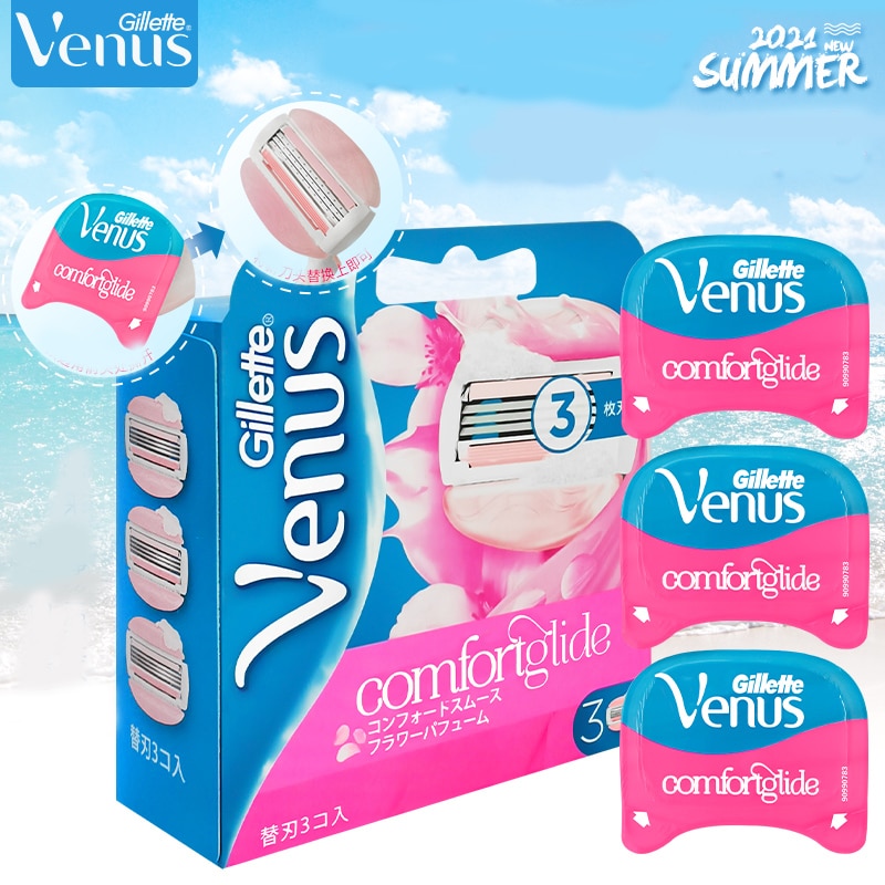  Lưỡi Dao Gillette Venus Dao Cạo Dành Cho Nữ 3 Lớp Với Thanh Xà Phòng Mịn Lưỡi Dao Cạo Lưỡi Dao Có Thể Thay Thế Đường Cong Thân Phụ Nữ 3 Chiếc 
