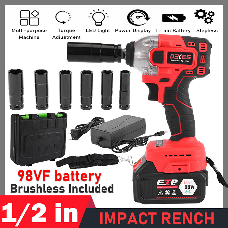 26V Electric Impact Wrench Lithium-Ion Battery Led Working Light Electric Wrench Cordless Electric Ratchet Wrench 