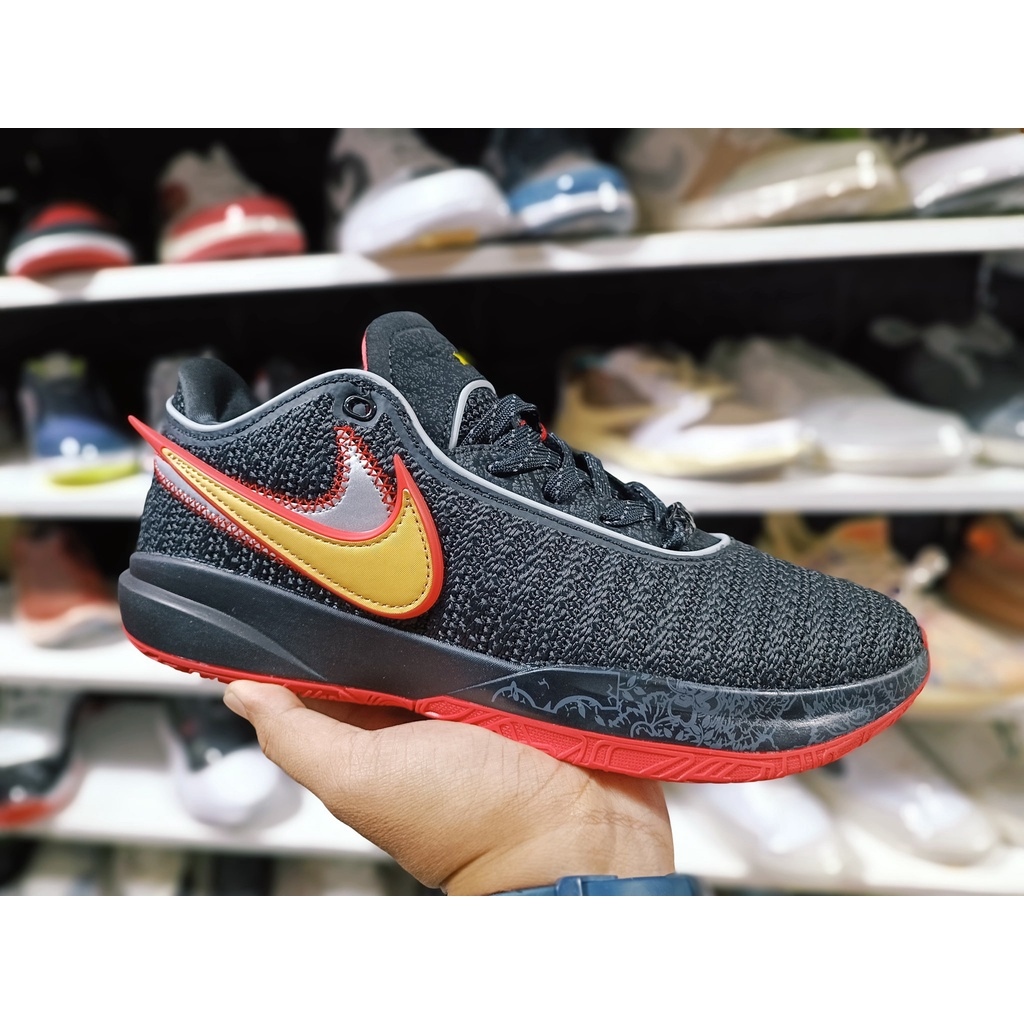 2023】HOT Sports shoes Lebron 20 Low Mens Black Red Gold