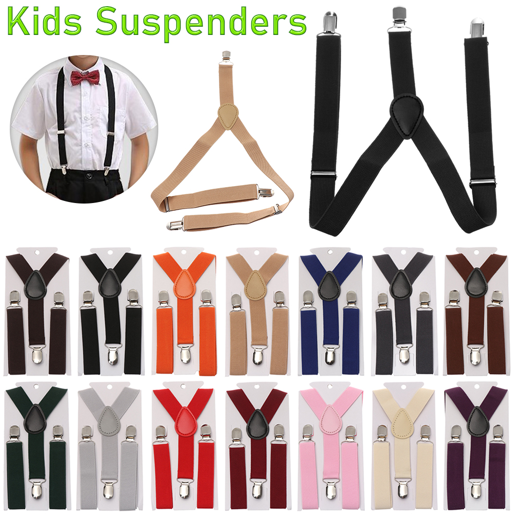 1Pc น่ารักใหม่แฟชั่นเด็กสีเข้มยืดหยุ่นวงเล็บเด็ก Suspenders สายรัดปรับได้คลิป