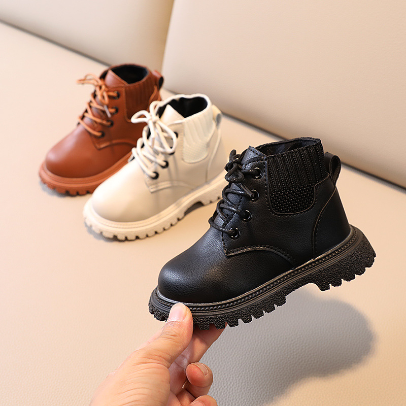 Autumn and Winter Children's Shoes Children's Martin Boots Boys' British Fashion Leather Boots Girls' Short Boots Baby ShoesXingTai