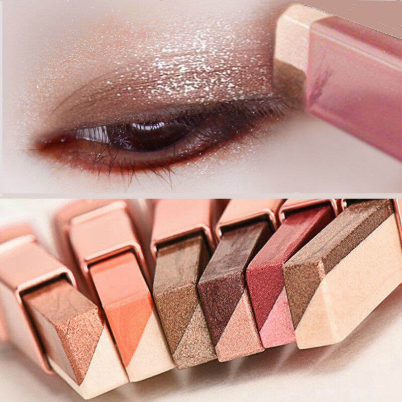 Gambar Two Color Eye Shadow Stick Highlight Eye Shadow Pen Waterproof Sweat Proof Pearly Lustre Eye Shadow Earth Color Beginners