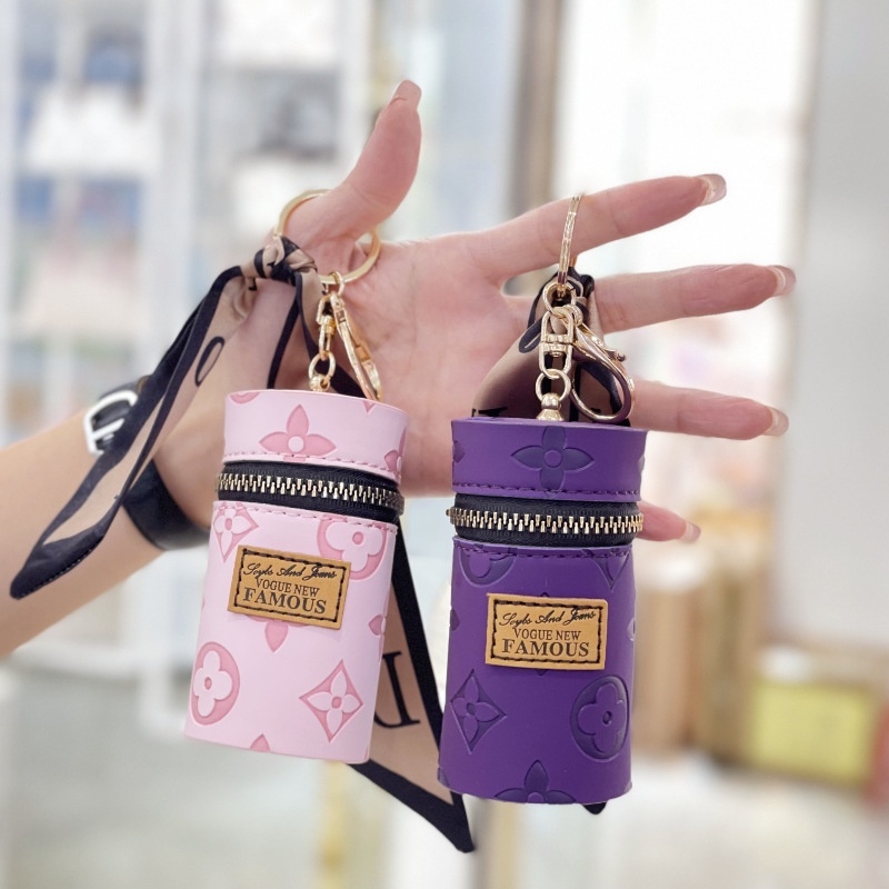 YAYA LIVING】Korean Fashion Silk Scarf Bucket Coin Purse Key chain