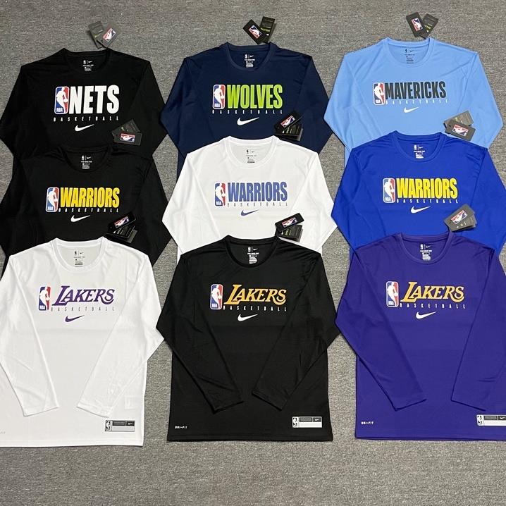 ▣○ NBA Men's Warm Up Training Top Quick Dry Breathable Long Sleeve T-Shirt  Oversized Lakers Warriors Grizzlies Basketball Warm Up Uniform Plus Size Long  Sleeve Training Wear