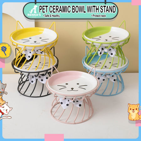 Renna's Ceramic Cat Bowl With Stand Dog Bowl For Cat Bowl For Dog Pet Bowl Ceramic Cat Food Bowl