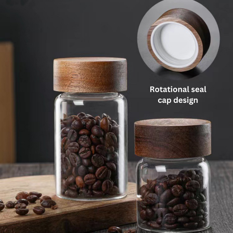 Tarro de cristal con tapa de madera hermético para alimentos_voghion.com