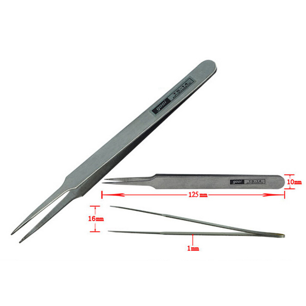 [MOCHOS] 6 PCS Anti Magnetic Stainless Steel Tweezers Forceps Fine Kit Set Jewelers Tools