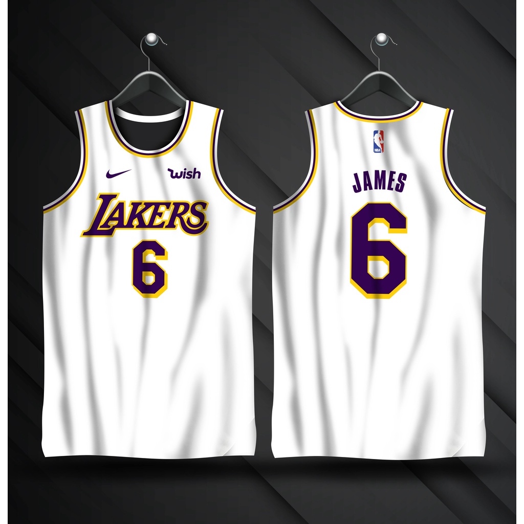 Los Angeles Lakers WISH LeBron James #6 Jersey BLACK, WHITE, YELLOW, VIOLET  Full Sublimation