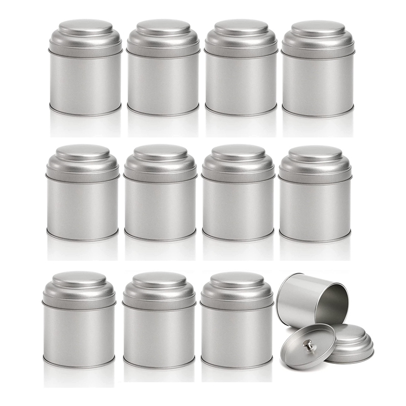 6Pcs Tea Tins Canister with Airtight Double Lids,Mini Tin Can Box