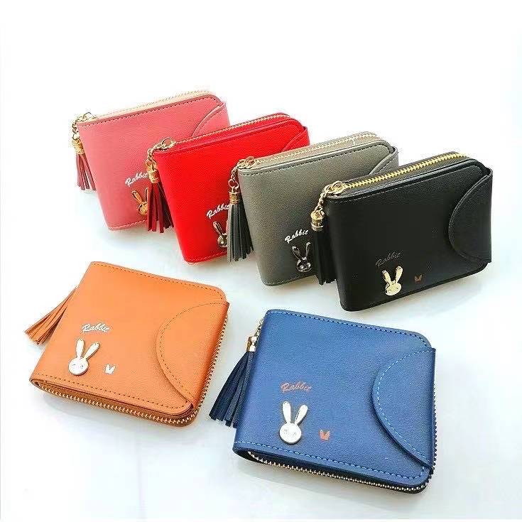 Yomiafy Women Fashion Solid Color Wallet Mini Wallets Short Coin Purse Credit Card Holders 