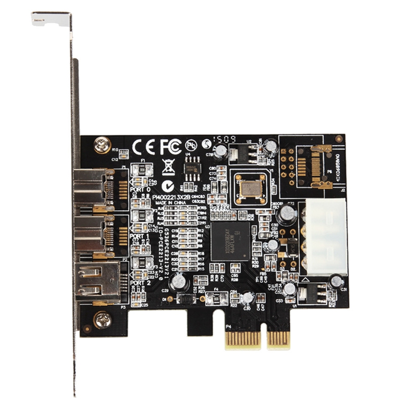PCI Express 3 Port Video Capture Card Firewire 1394B & 1394A PCIe 1.1 X1