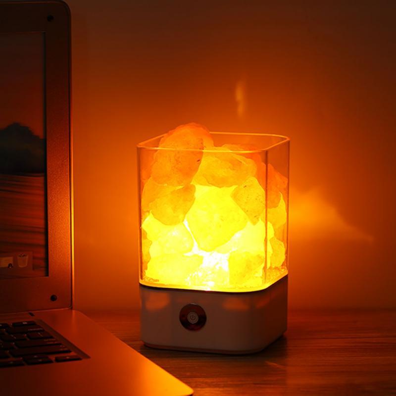 USB Crystal Light Natural Negative Ion Himalayan Salt Lamp Air Purifier  Mood Creator Warm Light Table Lamp Bedroom Lava Lamp | Lazada PH