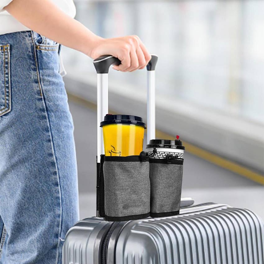 Luggage Travel Cup Holder Durable Free Hand Travel Luggage Drink
