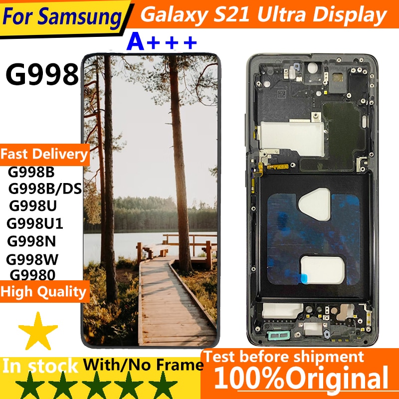 Original Display s21 ultra For Samsung Galaxy S21 Ultra 5G AMOLED frontal LCD G998F G998B Full LCD Touch Screen Repair Parts Replacement Parts ราคา 10,450 บาท*ส่งฟรี