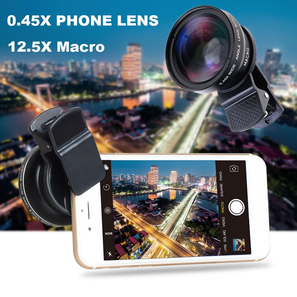 PING3693 Professional Macro Universal แบบพกพากล้อง HD โทรศัพท์มือถือเลนส์0.45x กว้างคลิปมุม-กล้องโทรทรรศน์