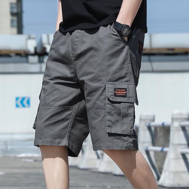 6 pocket shop shorts black