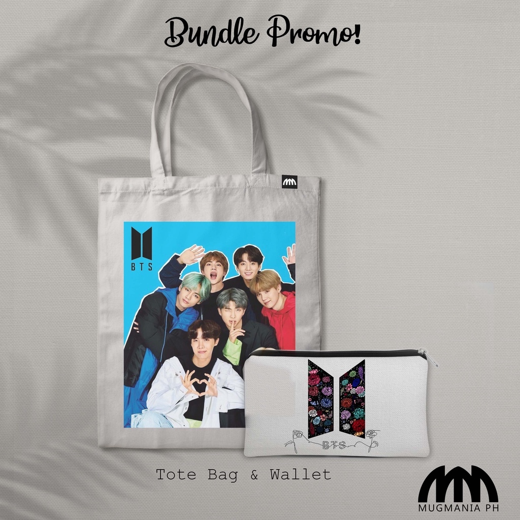 Bundle Promo - Mugmania - BTS Jungkook V Jimin Jin Suga RM JHope Vector Art  Tote bag & Canvas Wallet