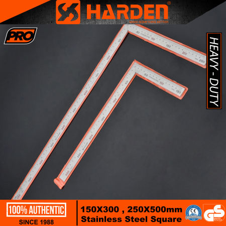 Harden 150X300mm, 250X500mm Stainless Steel Square Measuring Tools Angle Stainless Steel L Try Square Ruler