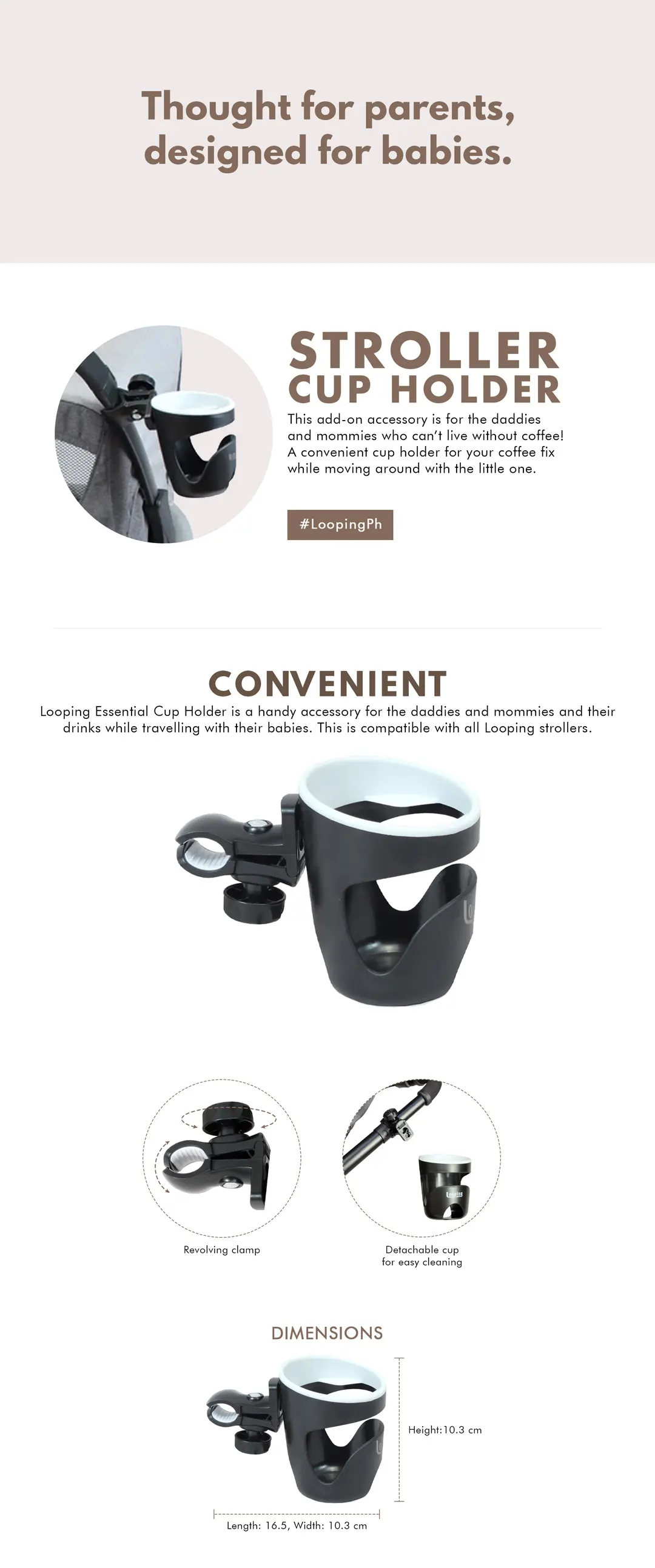 stroller cup holder attachment