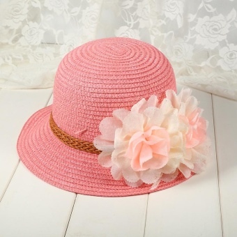 1Pc Baby Girls Hat Summer Flower Beach Outdoor Sun Hats Straw CapFor 2-7 Years Kids (#1 Pink) - Intl June 2018 - 3 1Pc Baby Girls Hat Summer Flower Beach Outdoor Sun Hats Straw CapFor 2-7 years Kids (#1 Pink) - intl - 3