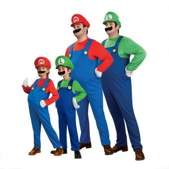 (1Set Adult Size L 175-185CM-Red)Funy Cosplay Party Dress Up Super Mario Adult Halloween Costumes For Men Women - Intl June 2018 - 2 (1Set Adult Size L 175-185CM-Red)Funy Cosplay Party Dress Up Super Mario Adult Halloween Costumes for Men Women - intl - 2