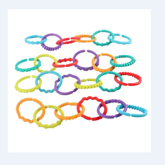 24 Pcs Set Colorful Rainbow Rings Baby Teether Baby StrollerHanging Rattles Toy June 2018 - 4 24 Pcs Set Colorful Rainbow Rings Baby Teether Baby StrollerHanging Rattles Toy - 4
