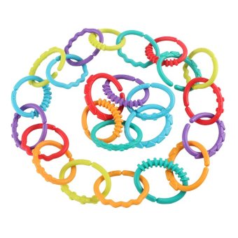 24 Pcs Set Colorful Rainbow Rings Baby Teether Baby StrollerHanging Rattles Toy June 2018 - 3 24 Pcs Set Colorful Rainbow Rings Baby Teether Baby StrollerHanging Rattles Toy - 3