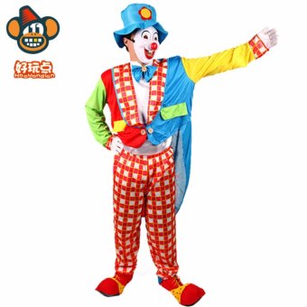 2PCS/Set Clown Cosplay Halloween Costumes For Adult Men Jumpsuit+Cap Size 170-180CM - Intl June 2018 - 5 2PCS/Set Clown Cosplay Halloween Costumes for Adult Men Jumpsuit+Cap Size 170-180CM - intl - 5