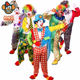 2PCS/Set Clown Cosplay Halloween Costumes For Adult Men Jumpsuit+Cap Size 170-180CM - Intl June 2018 - 4 2PCS/Set Clown Cosplay Halloween Costumes for Adult Men Jumpsuit+Cap Size 170-180CM - intl - 4